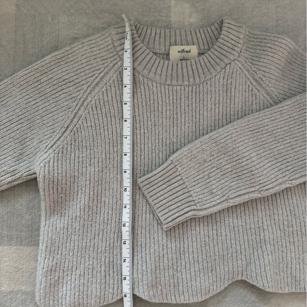 Wilfred Light Gray Ribbed Sweater - Picture 4 of 5